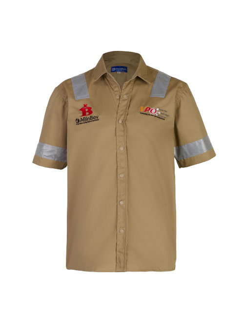 Camisa dril manga corta con broche